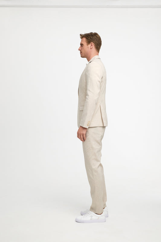 Leinen Anzug 211547-230 Beige