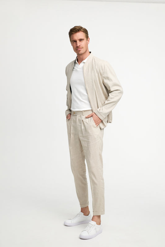 Linen reversible jacket DiRevaudio 211547-230 beige