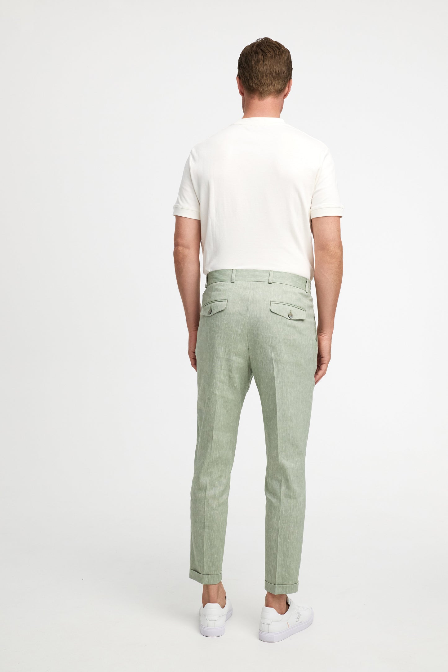 Linen jersey pants DiCliff SE 211547-720 Sage