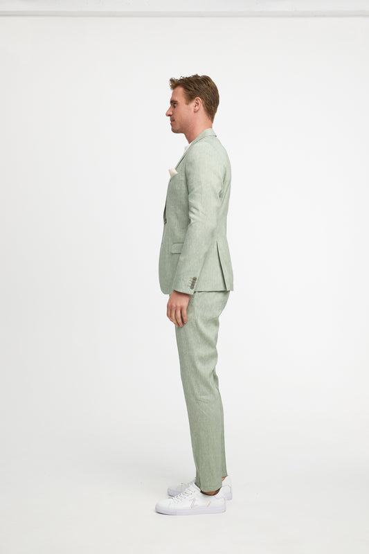 Leinen Anzug 211547-720 Salbei
