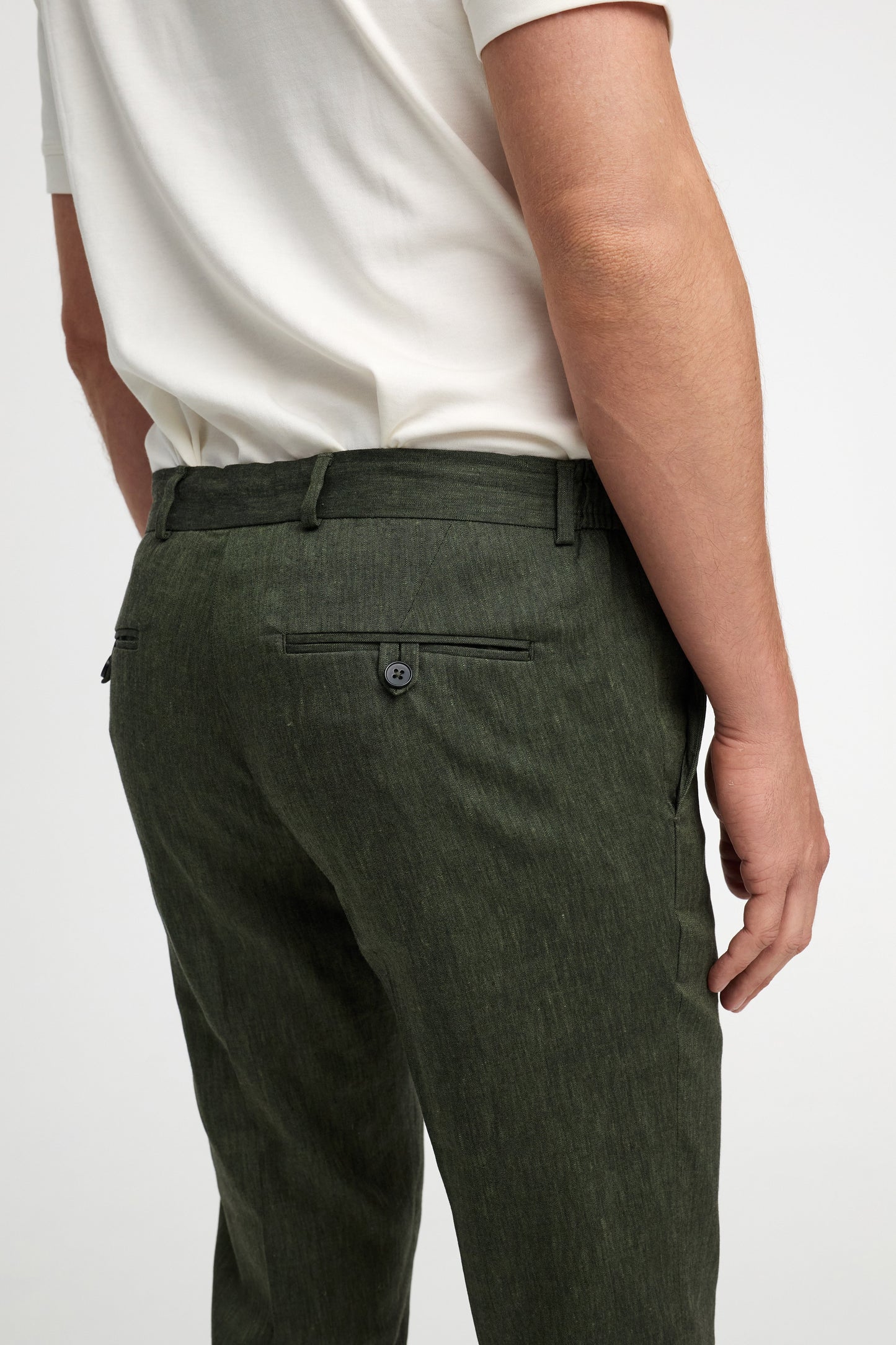 Linen trousers DiSpartaflex SE 211547-760 Olive