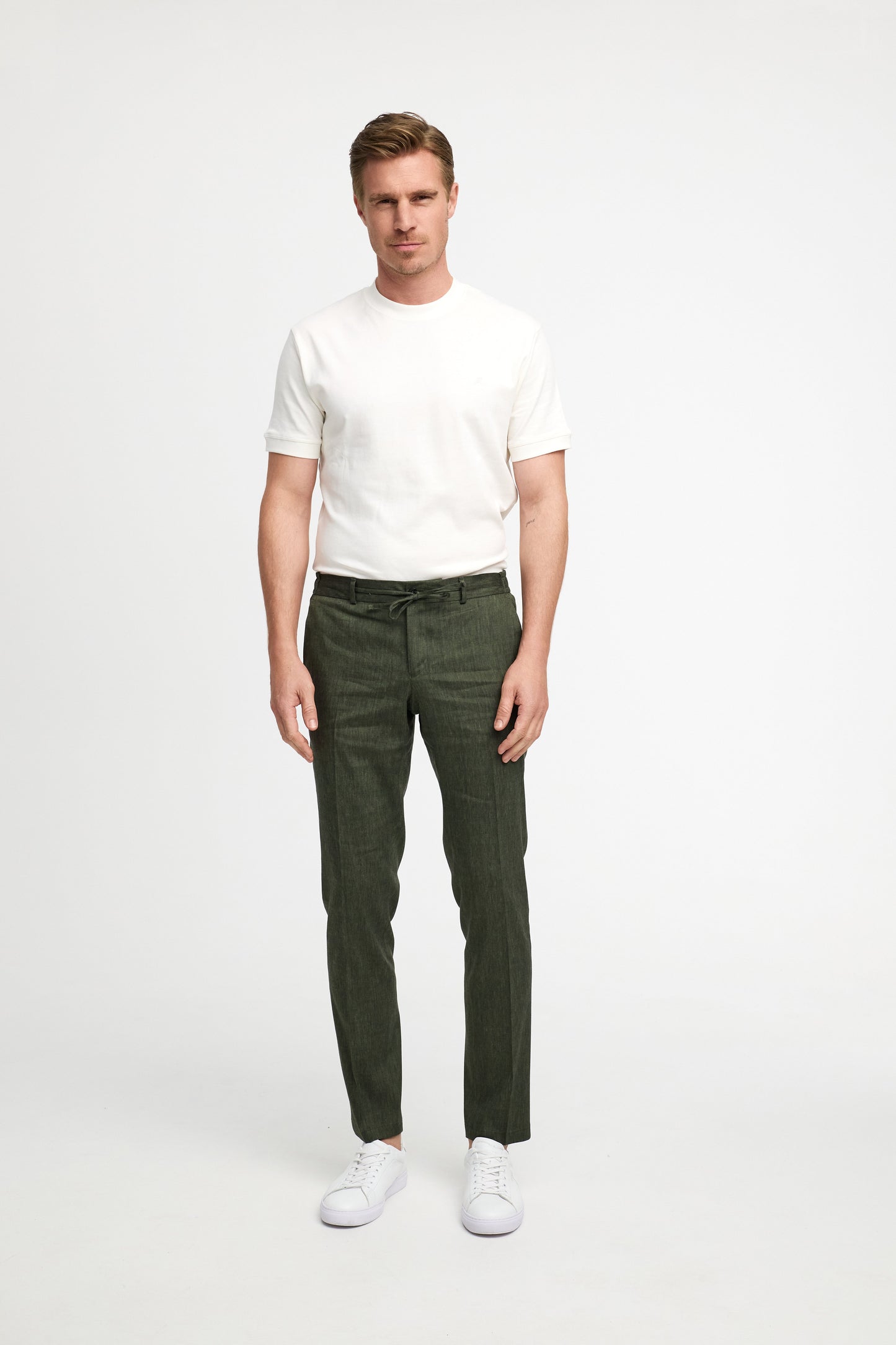 Linen trousers DiSpartaflex SE 211547-760 Olive