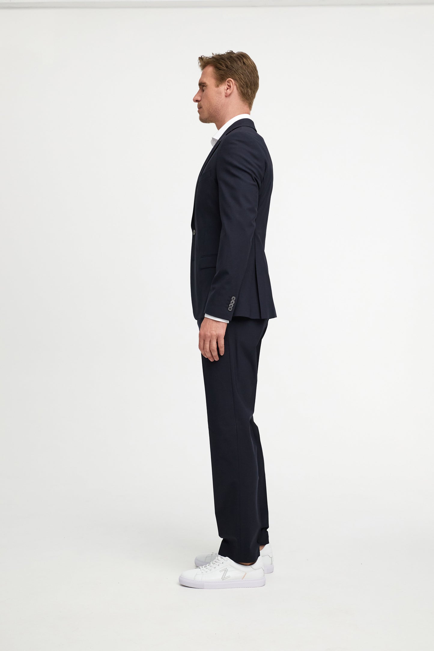 Suit made of stretch virgin wool 251011-690 Navy