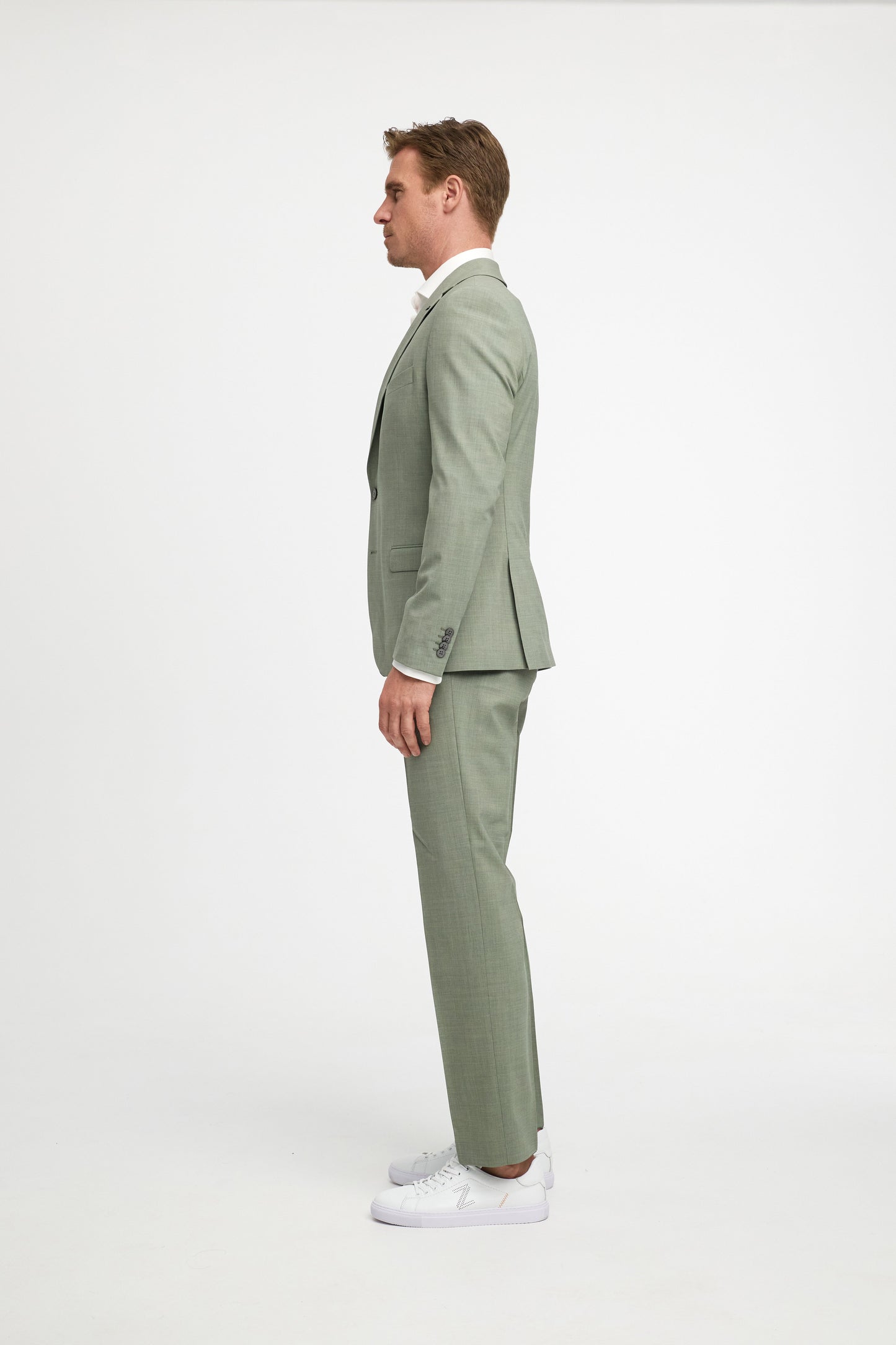 Suit made of stretch virgin wool 251011-740 Green