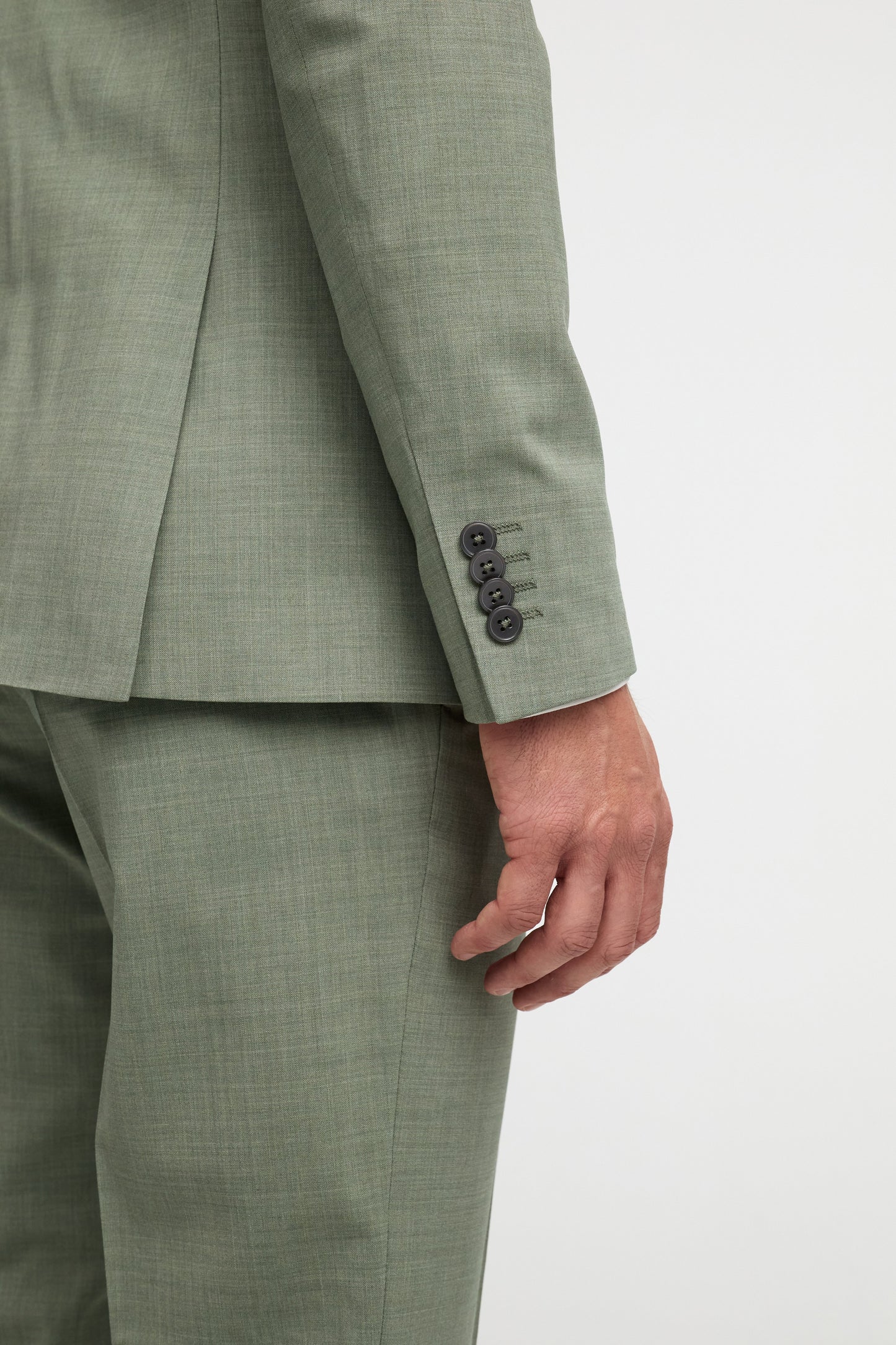 Suit made of stretch virgin wool 251011-740 Green