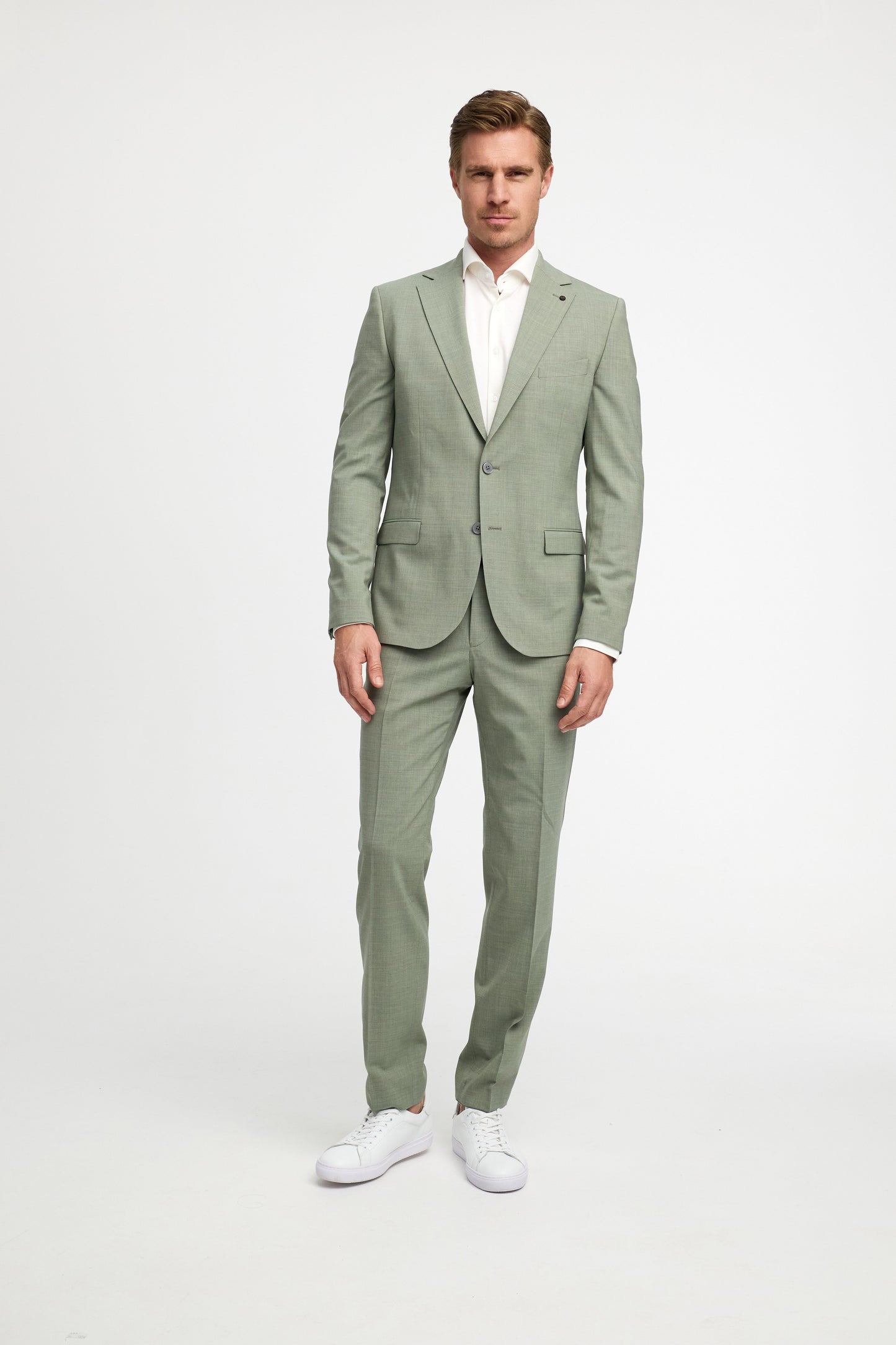 Suit made of stretch virgin wool 251011-740 Green