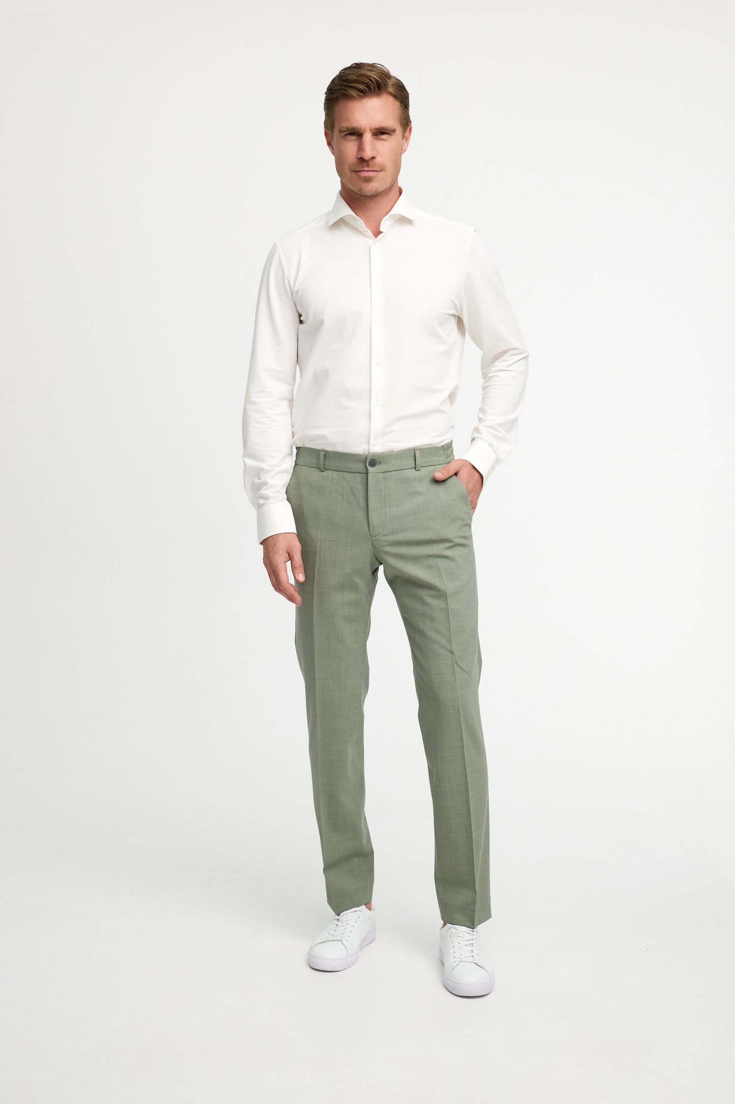 DiSailorflex SE suit trousers made of stretch virgin wool 251011-740 Green