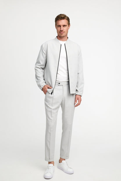Gewebtes Wende-Blouson DiRezauro 251007-310 Grau/Schwarz