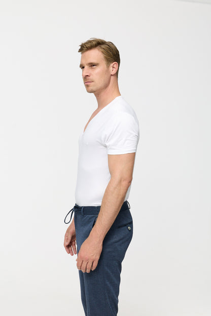 V-Neck T-Shirt AIRZHIRT DiFano weiß
